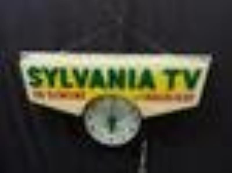 Sylvania TV Tel-a-sign Inc. lighted clock