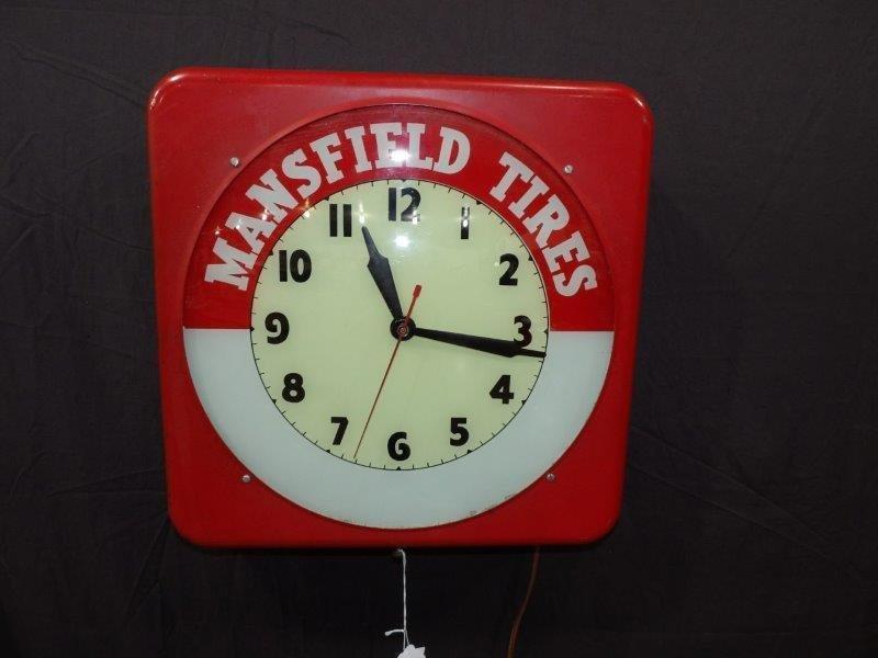 Mansfield Tires lighted clock