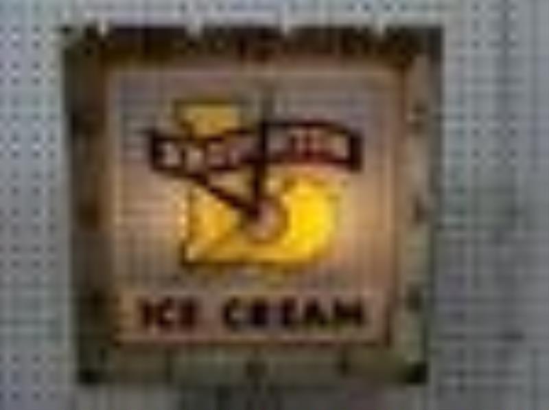 Broughton Ice Cream lighted clock