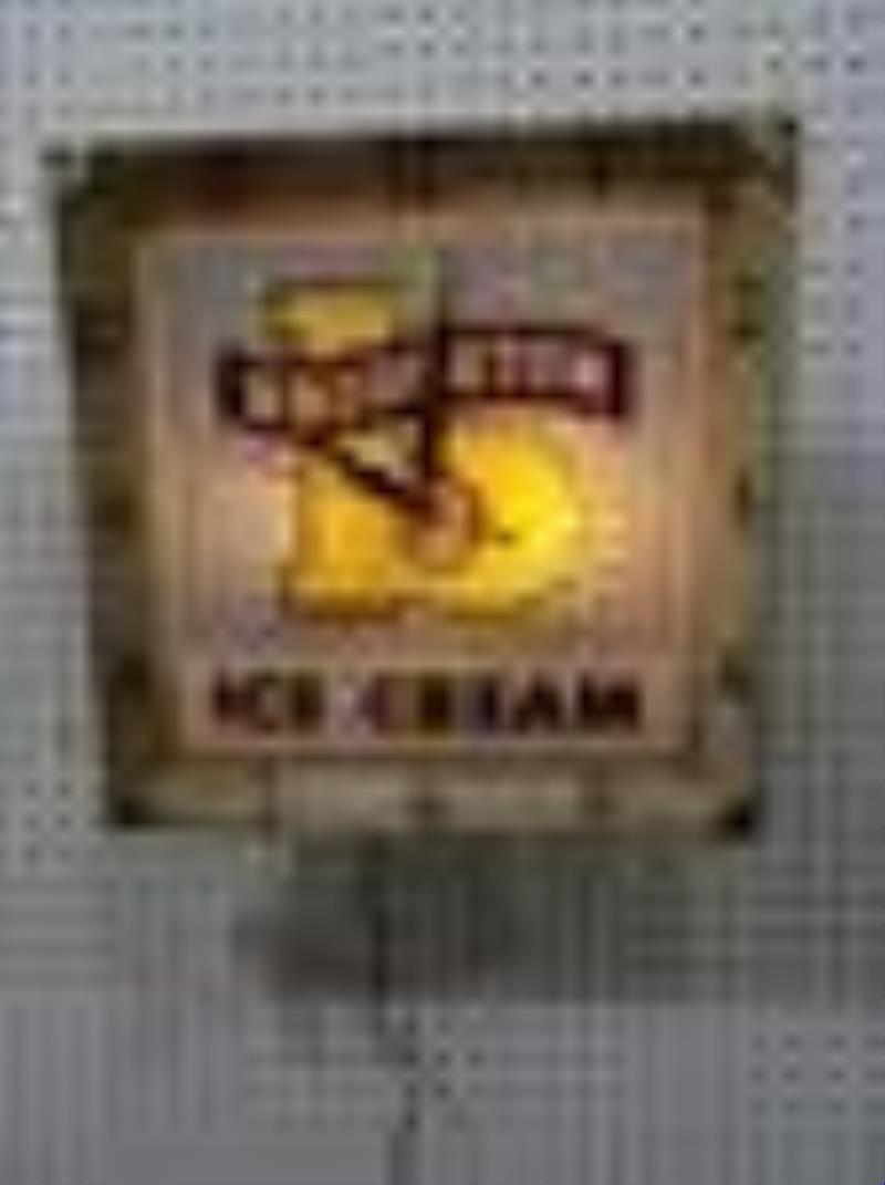 Broughton Ice Cream lighted clock