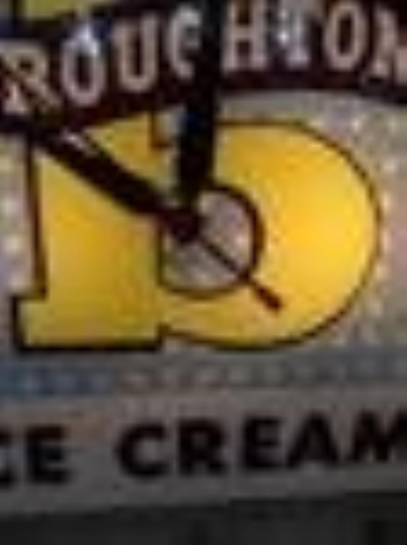 Broughton Ice Cream lighted clock