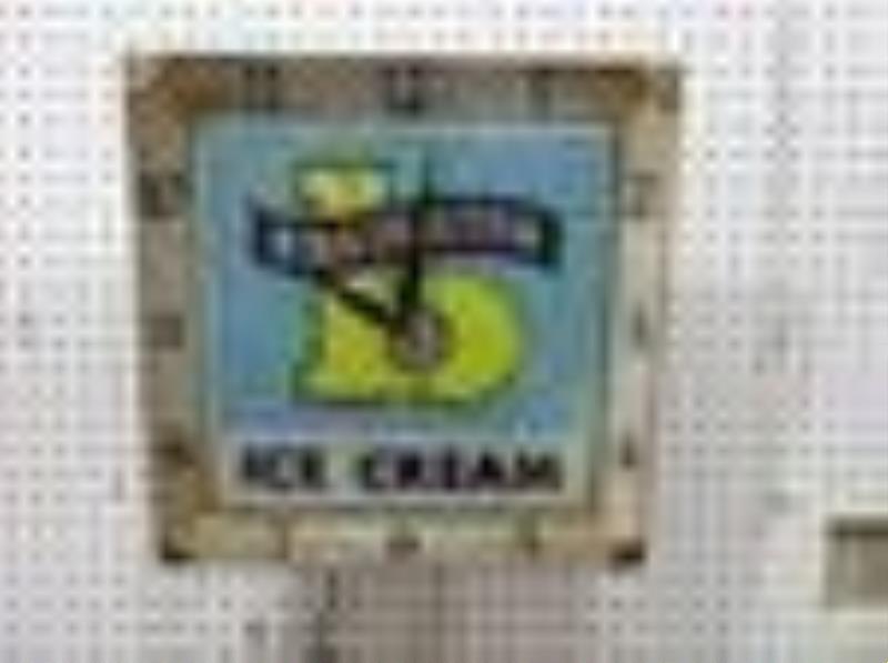 Broughton Ice Cream lighted clock