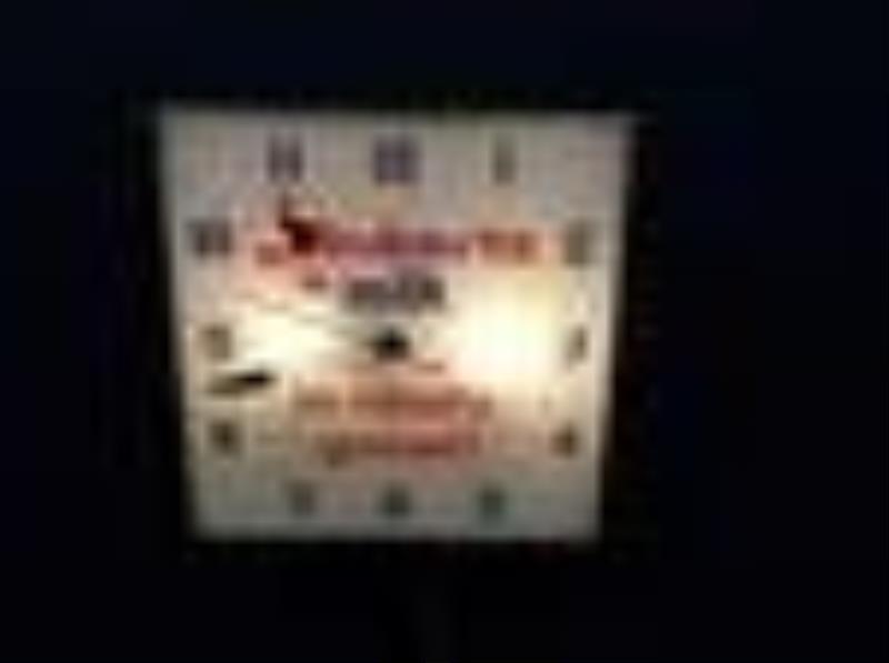 Robert's milk is really good! lighted Pam clock