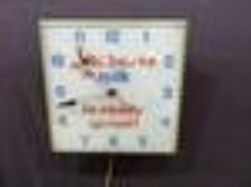 Robert's milk is really good! lighted Pam clock