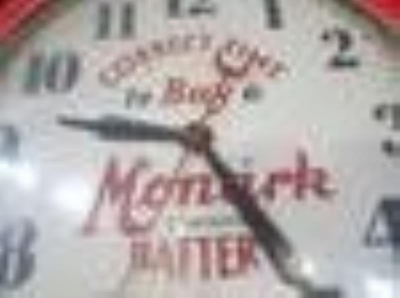 Early wood framed Monark Battery clock