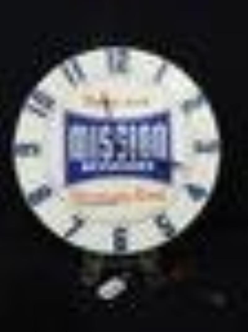 Mission Beverages acrylic embossed clock