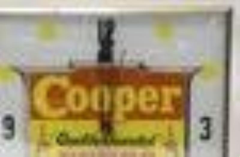Vintage Cooper Feeds Lighted Adv PAM Clock