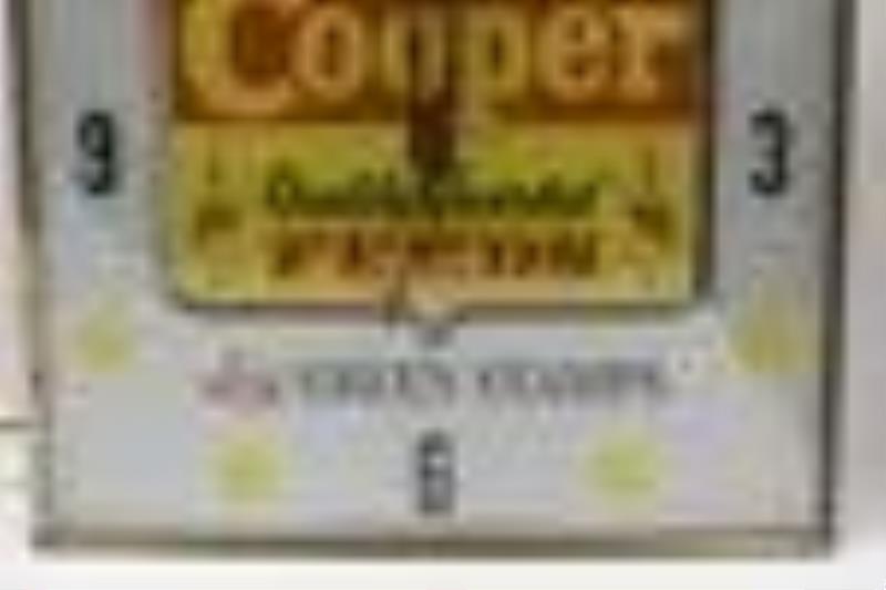 Vintage Cooper Feeds Lighted Adv PAM Clock