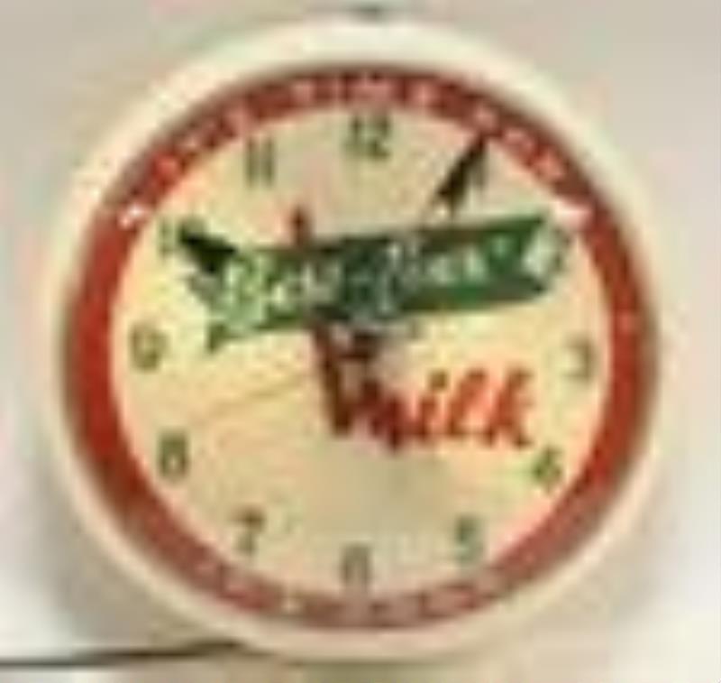 Vintage Best-Ever Milk Lighted Advertising Clock