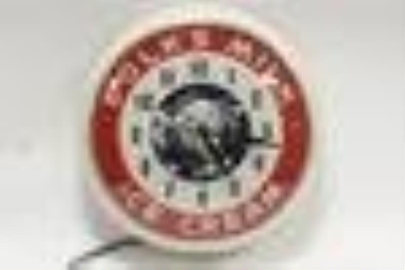 Vintage Polk's Milk & Ice Cream Lighted Adv Clock