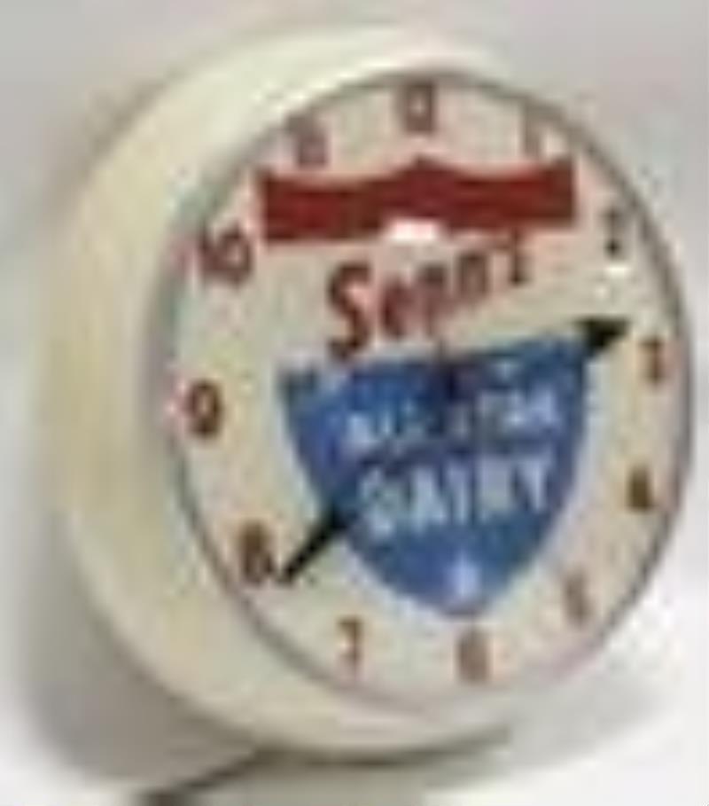 Vintage Senn's All Star Dairy Lighted Adv Clock