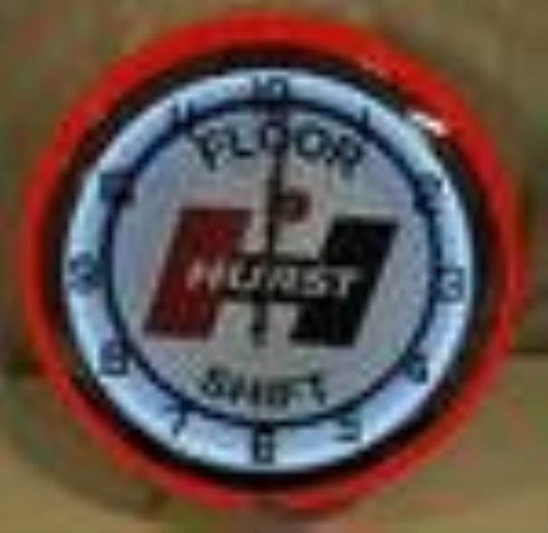 Modern Hurst Floor Shift Neon Advertising Clock