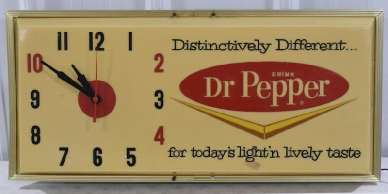 Vintage Dr. Pepper Soda Lighted Advertising Clock