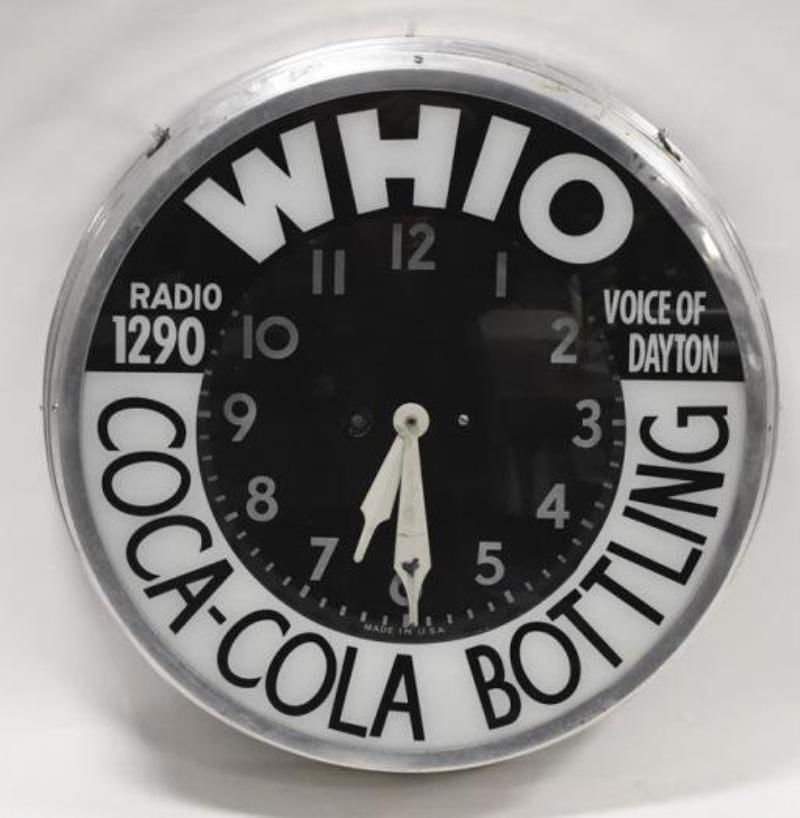 Vintage Coca-Cola WHIO Radio Glo-Dial Style Clock