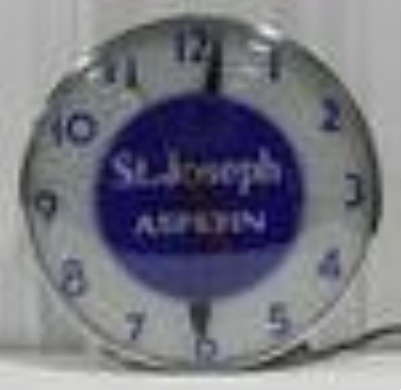 Vintage St. Joseph Aspirin Lighted Telechron Clock