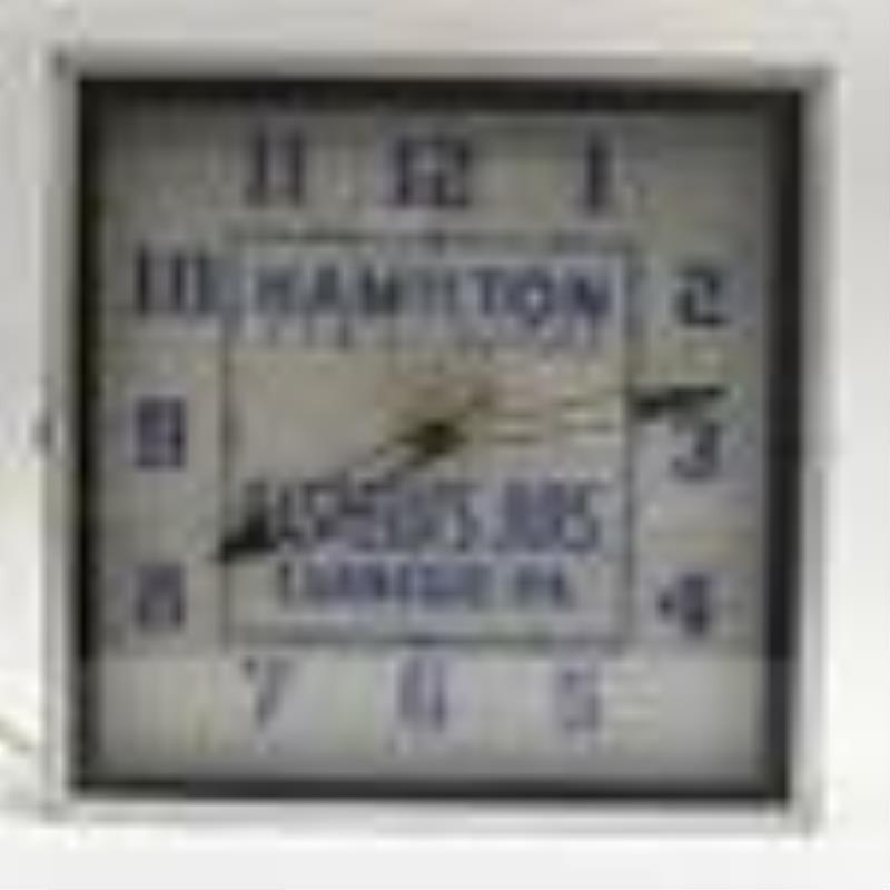 Early Hamilton Watches Lighted Advertising Clock