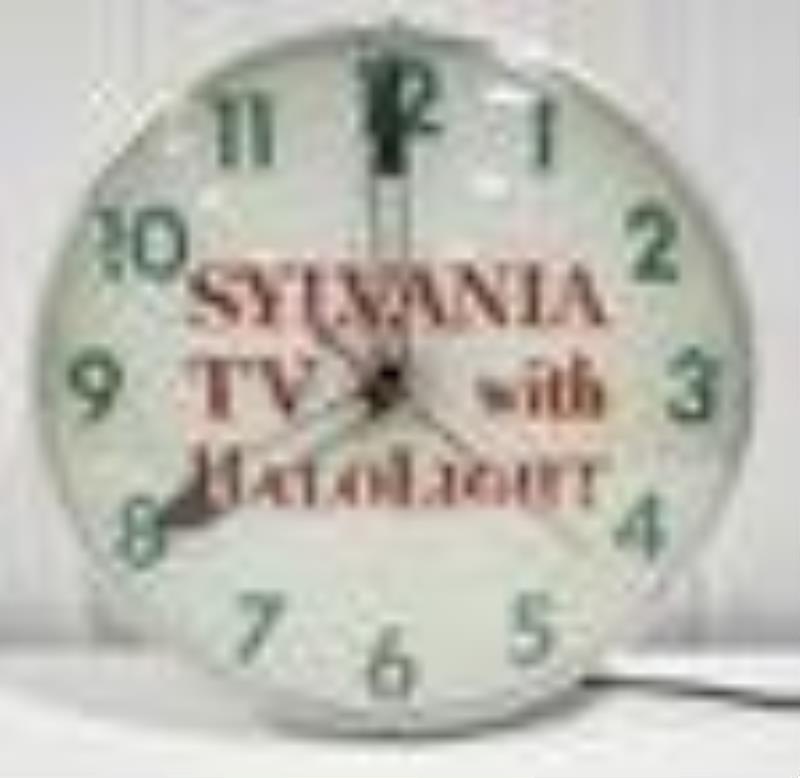 Vintage Sylvania TV Lighted Clock By Swihart