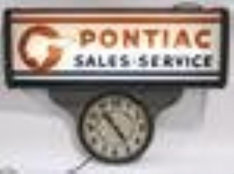 Pontiac Sales & Service Dealership Adv Clock