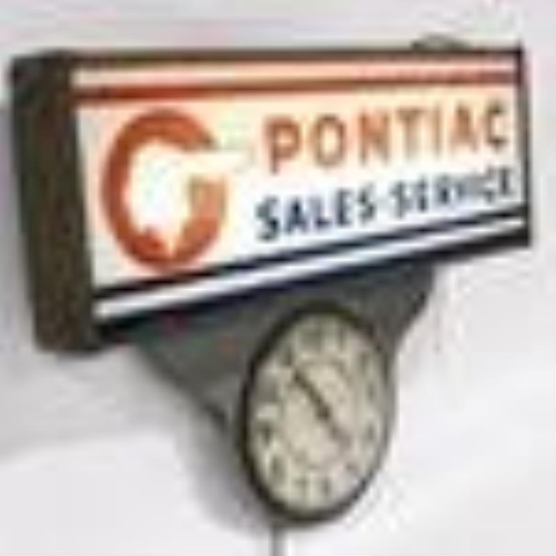Pontiac Sales & Service Dealership Adv Clock