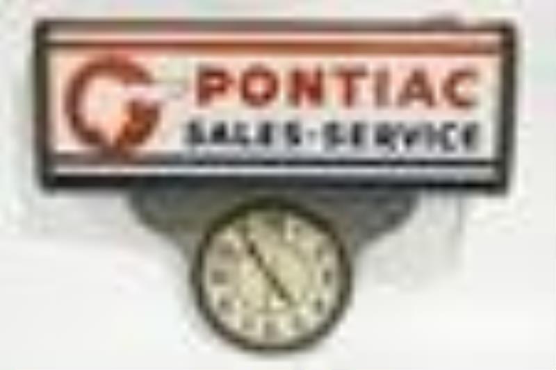 Pontiac Sales & Service Dealership Adv Clock
