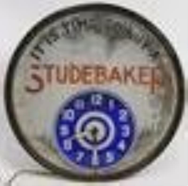 Antique 22" Studebaker Lighted Dealership Clock