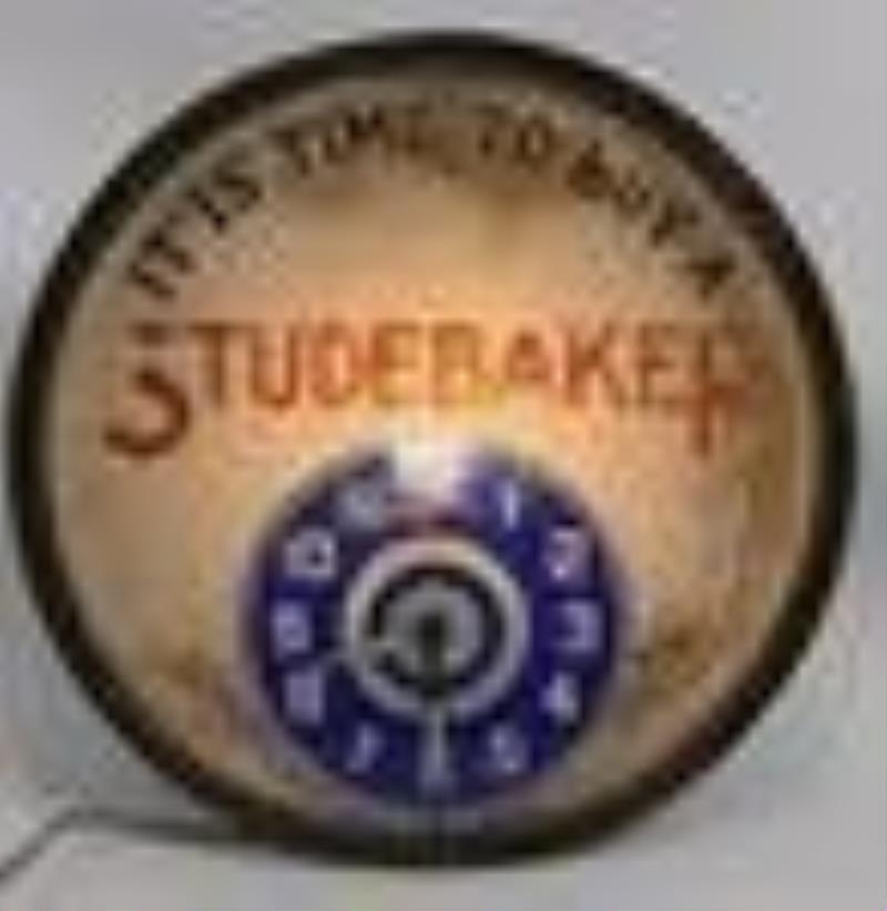 Antique 22" Studebaker Lighted Dealership Clock