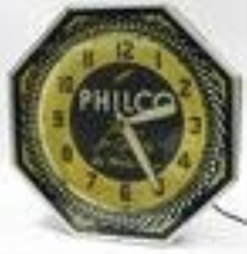 Vintage Philco Neon Spinner Adv Clock By NPI