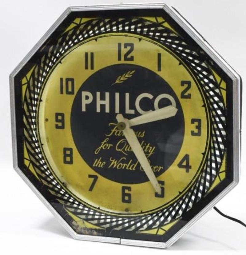 Vintage Philco Neon Spinner Adv Clock By NPI