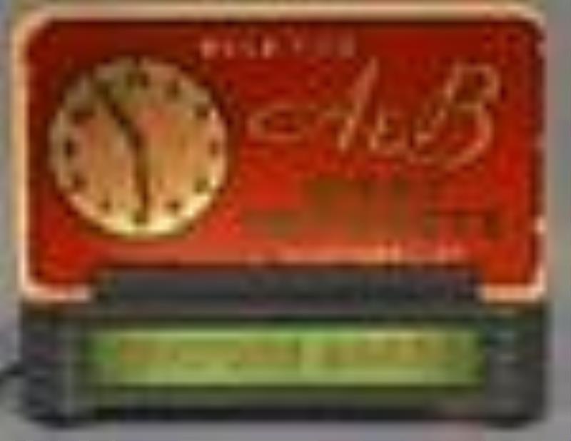 Art Deco A&B Meat Products Lighted Glass Clock