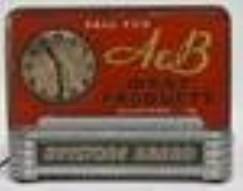 Art Deco A&B Meat Products Lighted Glass Clock