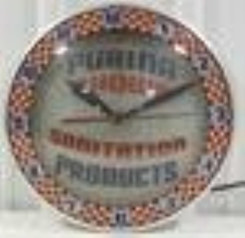 Vintage Purina Chows Double Bubble Glass Clock
