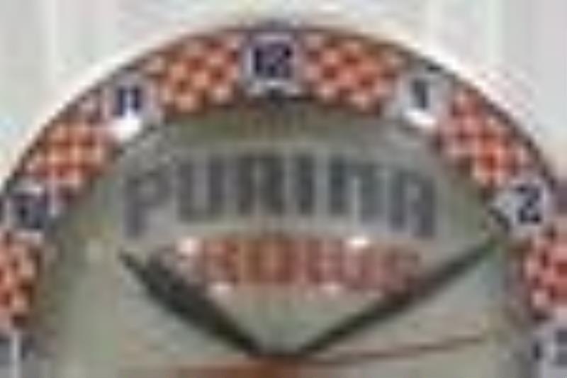 Vintage Purina Chows Double Bubble Glass Clock