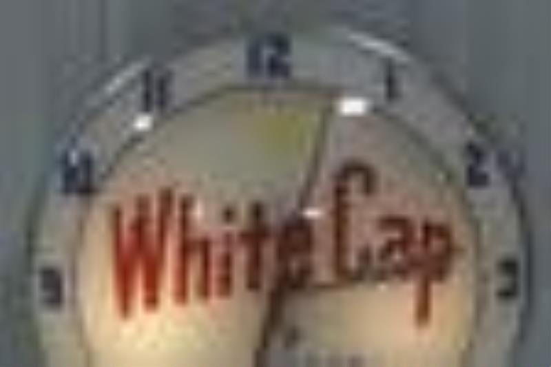 Vintage White Cap Beer Double Bubble Glass Clock