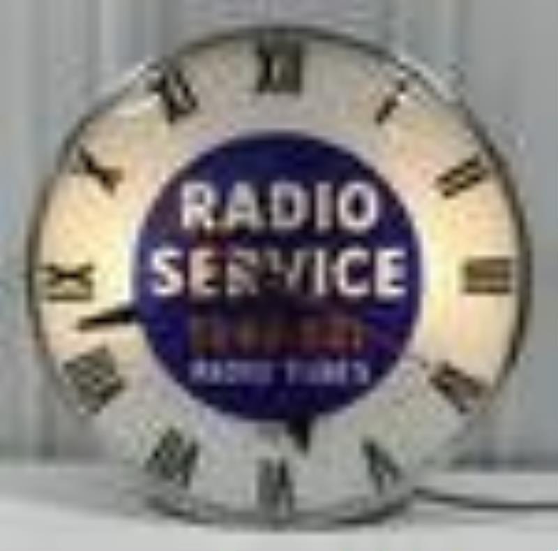 Tung-Sol Radio Service Lighted Advertising Clock