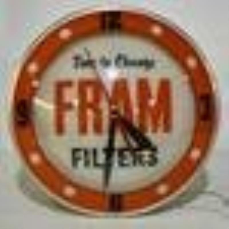 Vintage Fram Filters Double Bubble Glass Adv Clock