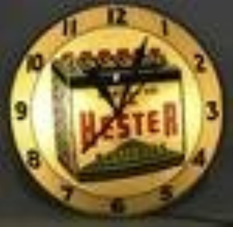 Vintage Hester Batteries Double Bubble Glass Clock