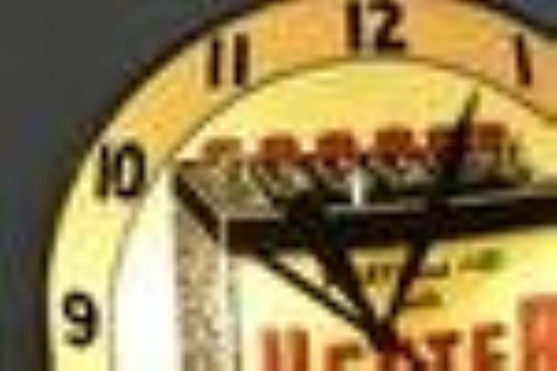 Vintage Hester Batteries Double Bubble Glass Clock