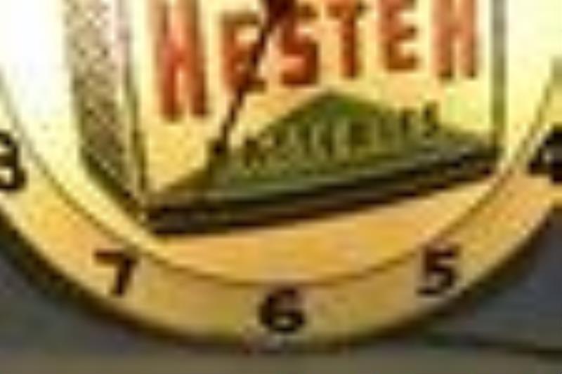 Vintage Hester Batteries Double Bubble Glass Clock