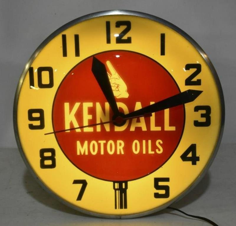 Vintage Kendall Motor Oils Lighted Adv Clock