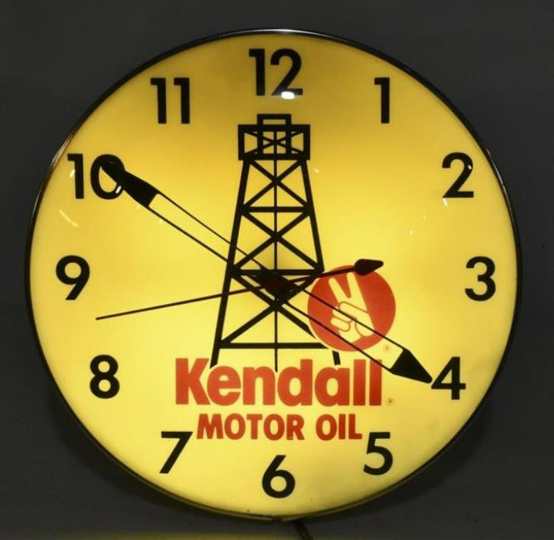 Vintage Kendall Motor Oils Lighted Adv Clock