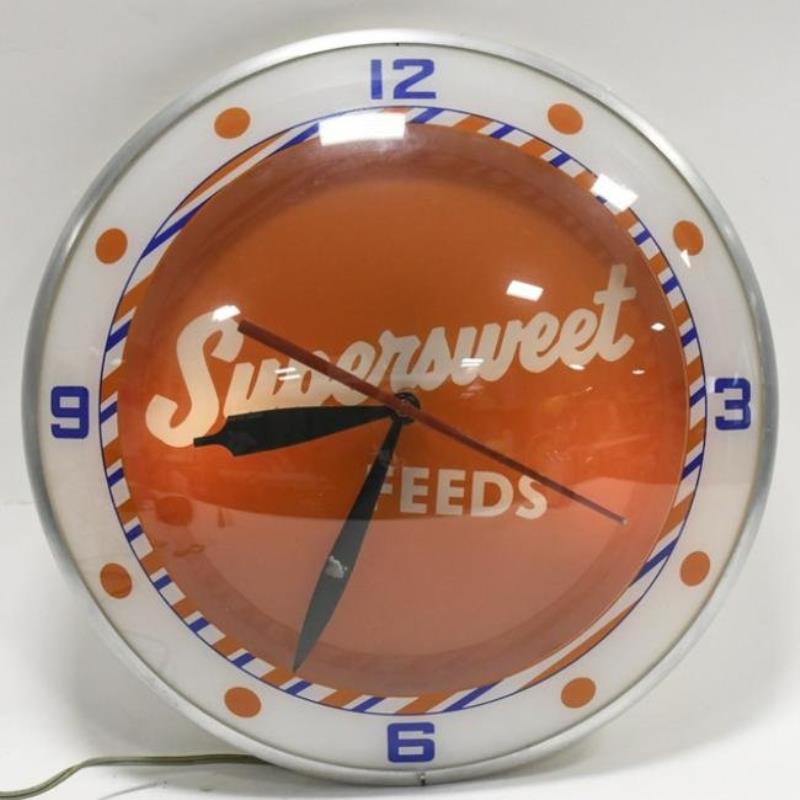 Vintage Supersweet Feeds Double Bubble Clock