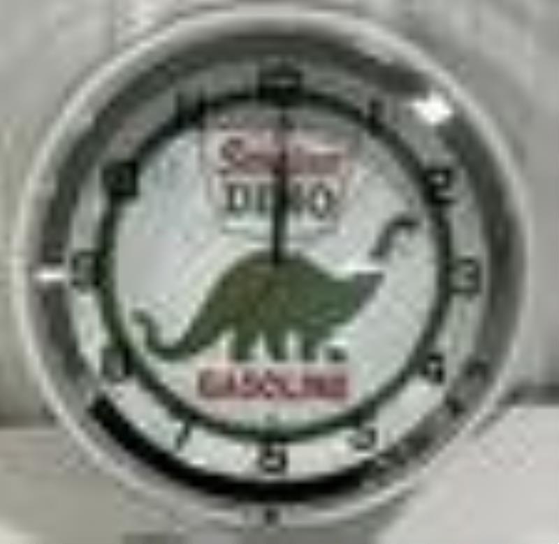 Modern Sinclair Dino Gasoline Neon Clock