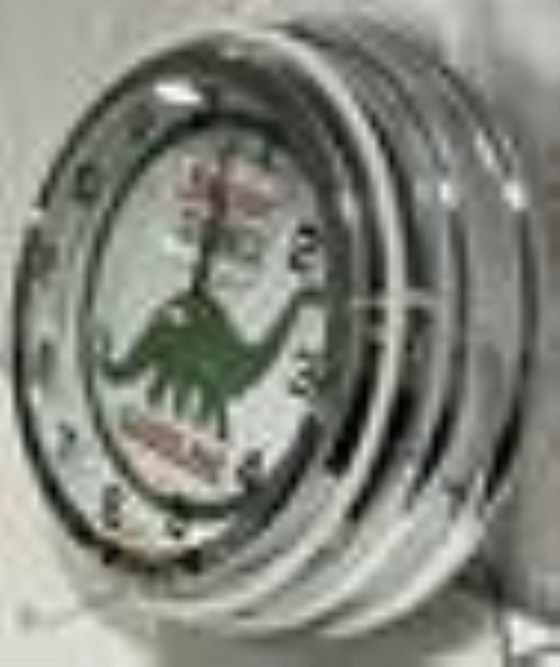 Modern Sinclair Dino Gasoline Neon Clock