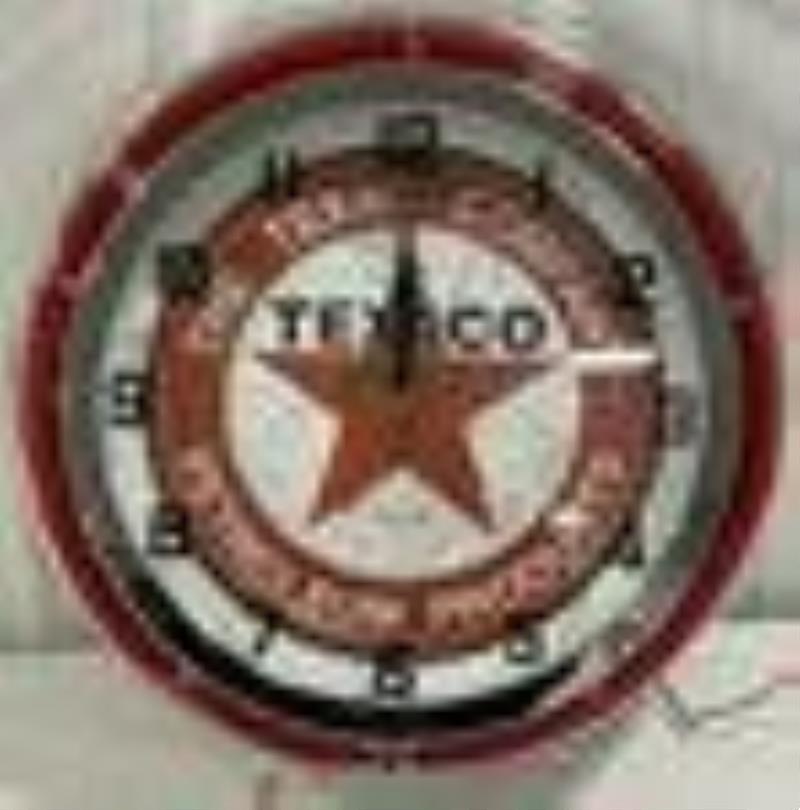 Modern Texaco Service Station Neon Clock