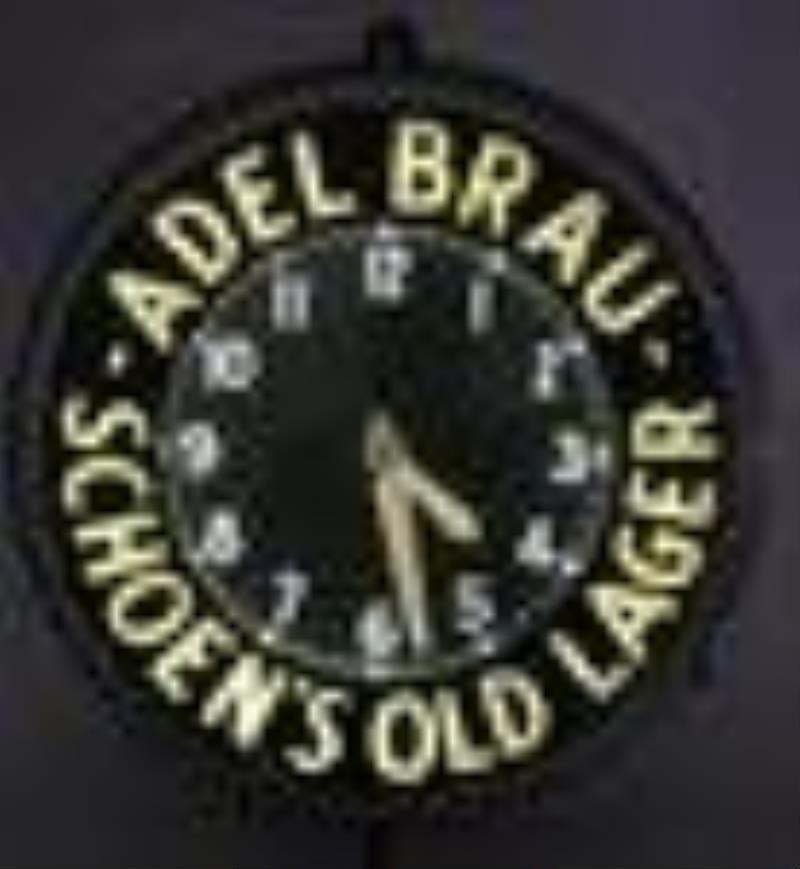 Vintage Adel Brau Schoens Old Lager Glo-Dial Clock