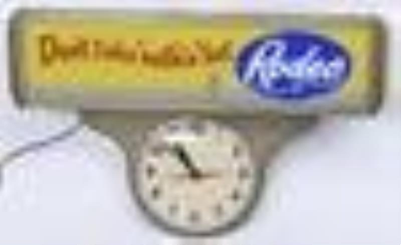 Vintage Rodeo Beer Lighted Glass Adv Clock