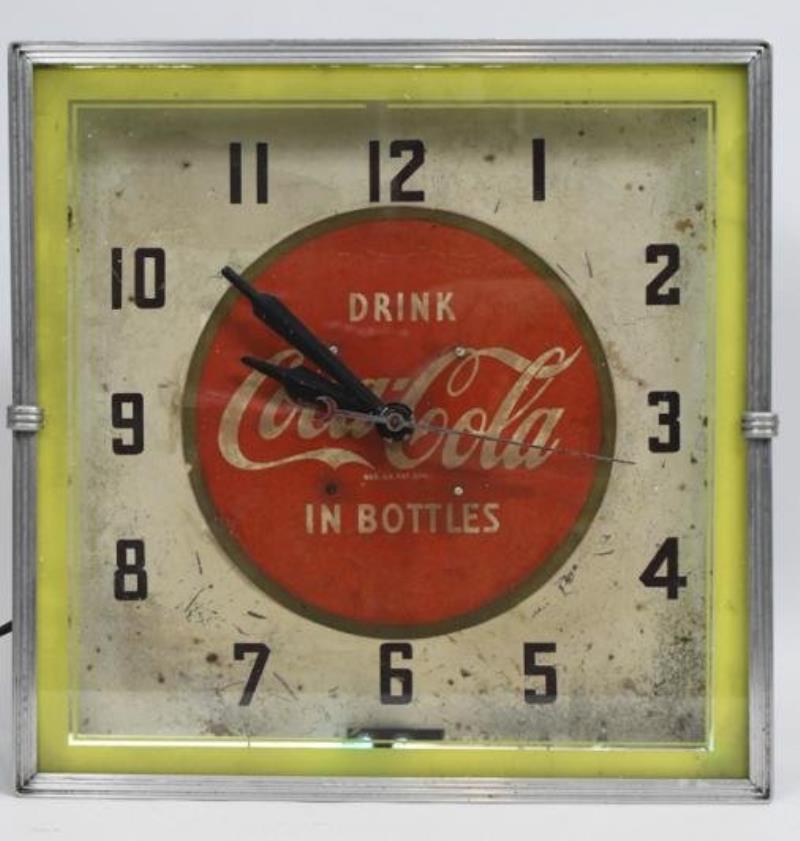 Early Coca-Cola Neon Advertising Lackner Clock
