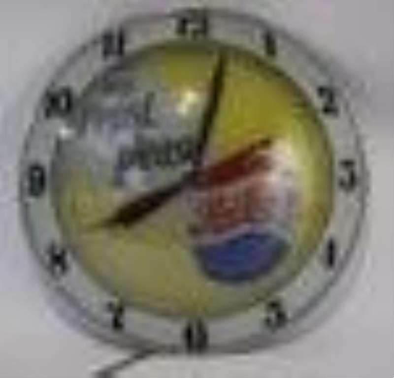 Vintage Pepsi-Cola Double Bubble Lighted Adv Clock
