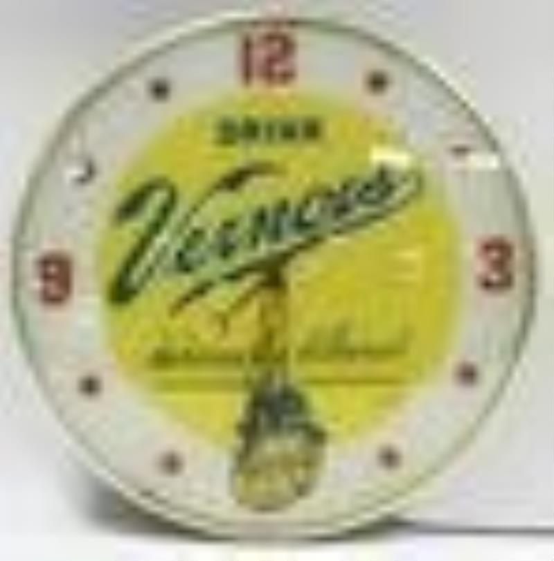 Vintage 20" Vernors Drink Lighted Adv Clock