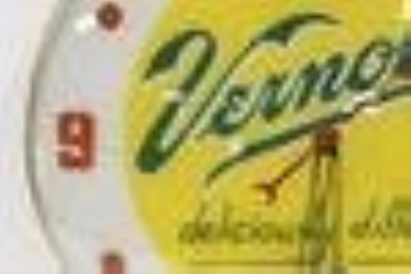 Vintage 20" Vernors Drink Lighted Adv Clock